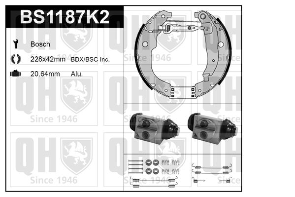 QUINTON HAZELL Комплект тормозных колодок BS1187K2